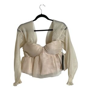 House of Harlow 1960 top blouse cream/off white, medium NWT